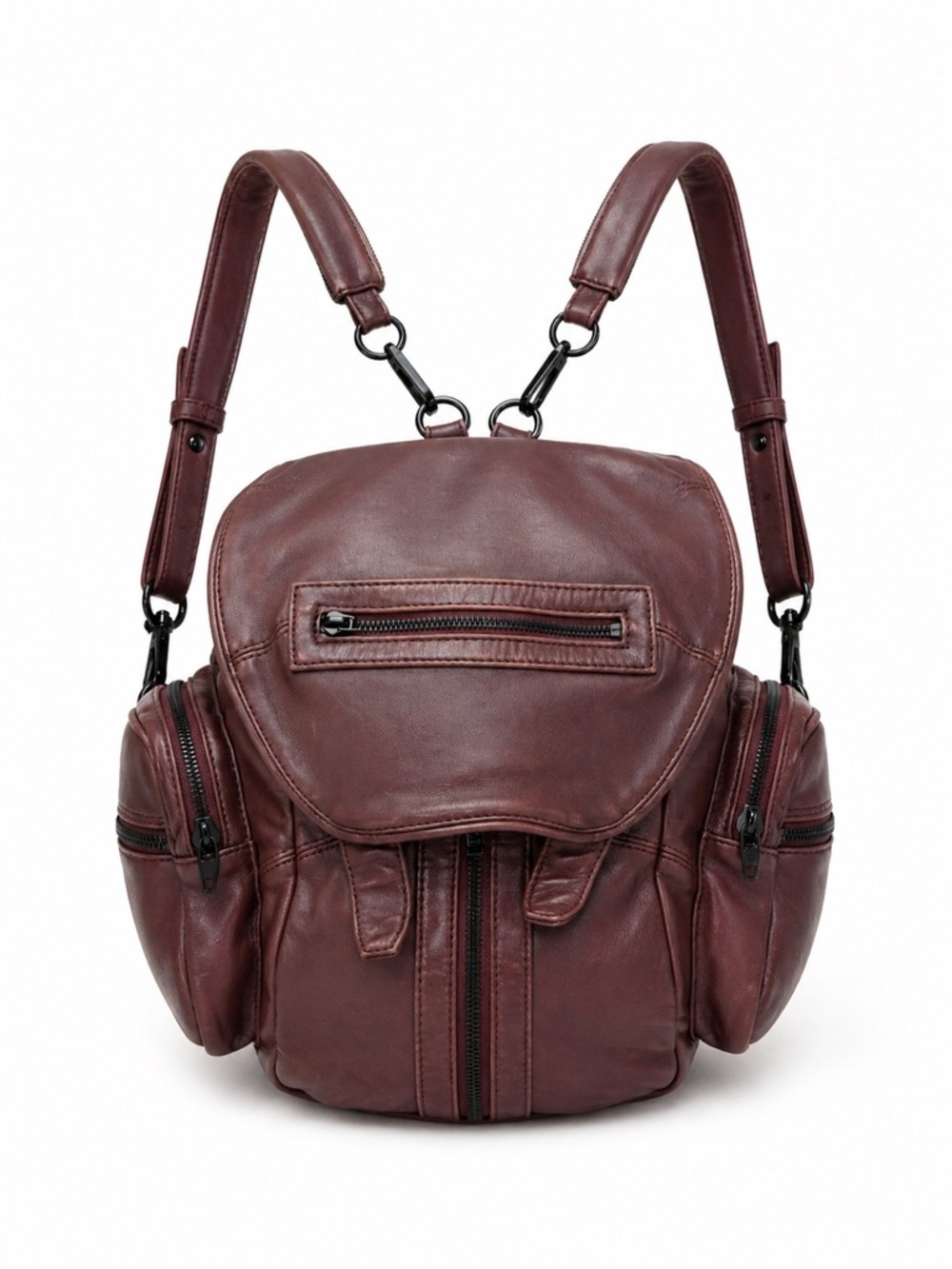 Alexander Wang Marti Backpack Burgundy Lambskin Leather Convertible Bag UNUSED